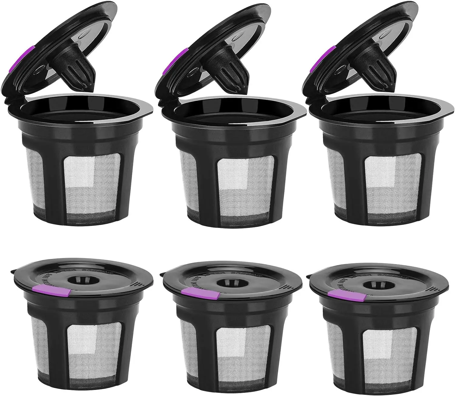 Reusable K Cups For Keurig, Reusable K CUP Coffee Filter Refillable Single K CUP for Keurig 2.0 1.0 BPA Free-6 Packs
