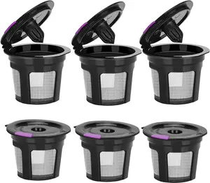 Reusable K Cups For Keurig, Reusable K CUP Coffee Filter Refillable Single K CUP for Keurig 2.0 1.0 BPA Free-6 Packs