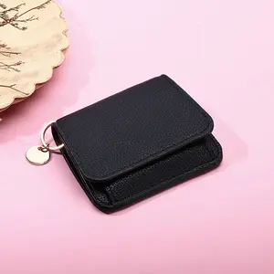 Women's Elegant Minimalist Short Slim Wallet All-match Trendy Mini 3 Bifold Purse RFID Blocking Card Holder Money Clip ID Window Compact Coin Purse Ideal Gift