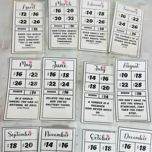 Monthly Positive Mind $500 or $1k savings challenge binder