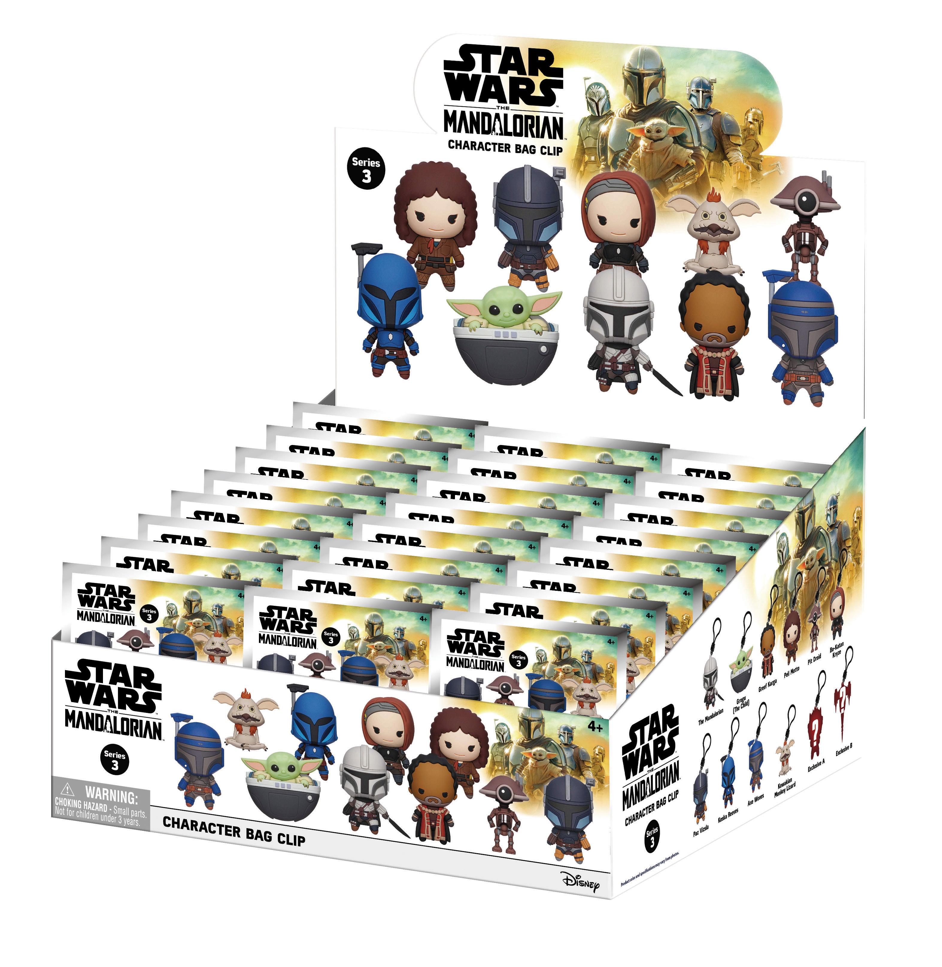 24PCS Star Wars Mandalorian 3D Keychain Blind Bag 1PC Officially Licensed Mystery Anime Figure Keyring PVC Blind Box Backpack Charm Perfect for Collectors