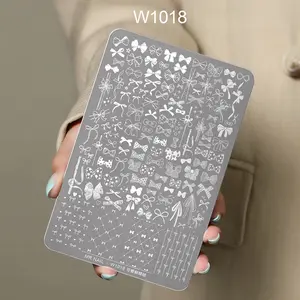 Nail Printing Steel Plate W1018 - Cute bow-knot