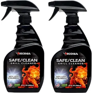 Safe/Clean Grill Cleaner Spray [2-Pack] - Kitchen Degreaser Spray, Griddle Cleaner, Oven Cleaner, Heavy Duty, , Fume Free &  Outdoor Grill Degreaser, Biodegradable