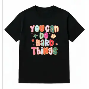 You Can Do Hard Things Shirt Motivational Quote T Shirt Cute Graphic Tee Inspirational Positive Saying Unisex Cotton Top Trendy Aesthetic Gift for Women Men Teens Everyday Casual Wear