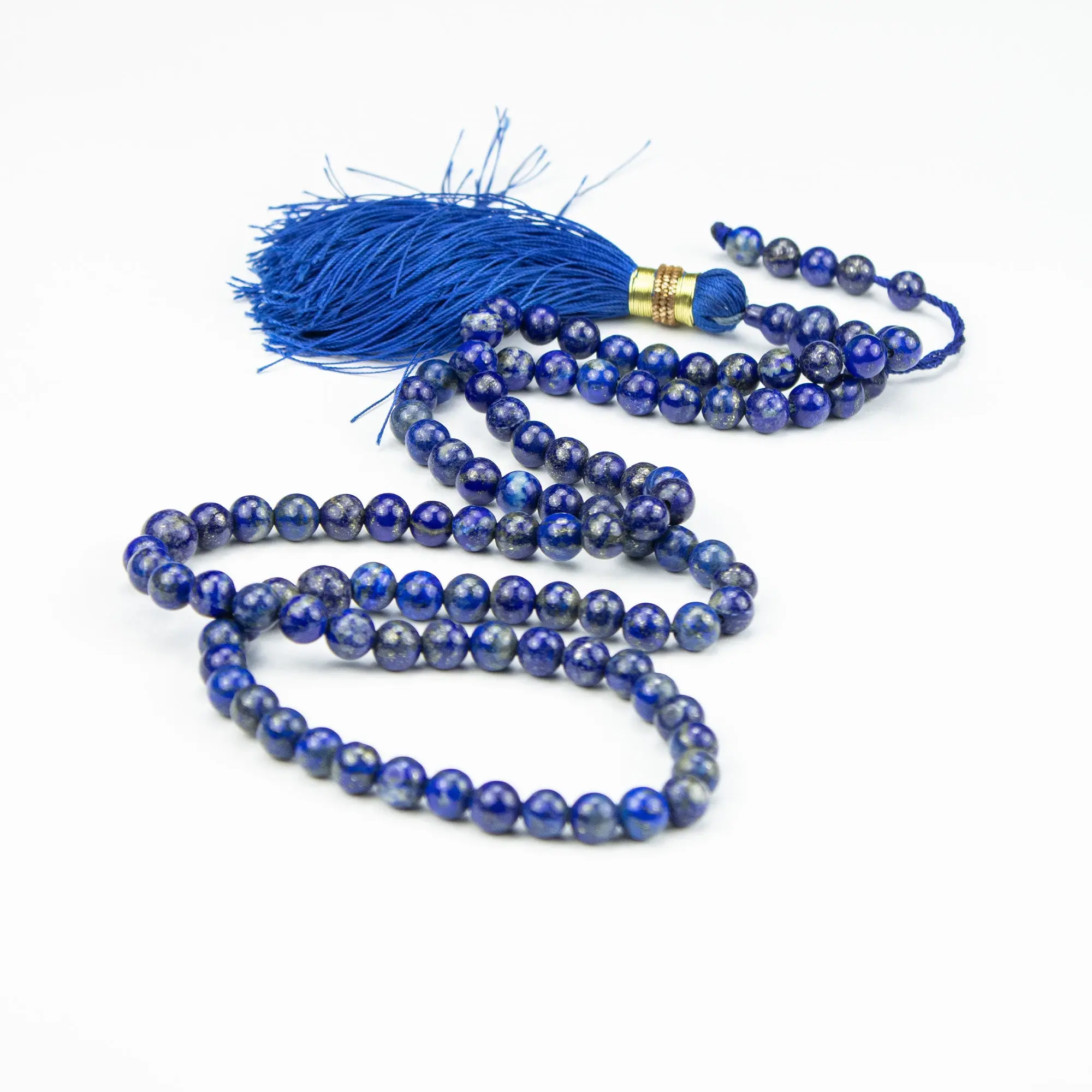 Lapis Lazuli Tasbih 100 Beads – AA Grade Deep Blue Prayer Beads with Pyrite – Premium Handmade Misbaha