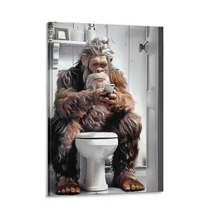 Funny Sasquatch Canvas Art Print Poster, Creative Design, Perfect for Home and Office Decoration, Bedroom/ living Room/ kitchen/ bathroom Wall Decoration Painting
