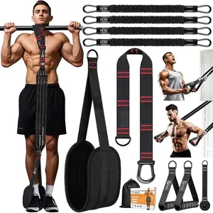 Pull Up Assistance Bands,Up to 300 lbs Assistance,Adjustable Heavy Duty 4 Pull Up Bands with Handle and Door Anchor for  Gym Fitness Exercise Strength  Workout Equipment