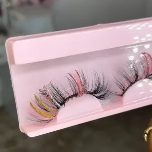 Playboy Bunny Gold & Pink Strip Lashes - Glittery Pink & Gold Lashes with Rhinestones, Lightweight & Comfortable for Easy Application - Eyelashes