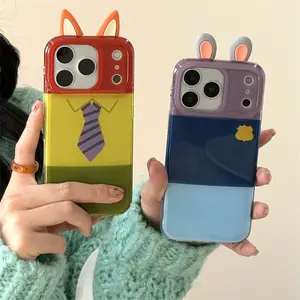 Double Layer Ear Judy Nick iPhone 14/13 Compatible Apple 17/16/15 Pro Max Phone Case Shockproof