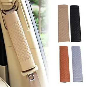Universal Car Seat Belt Shoulder Cover, 2 Counts/set PU Leather Safety Belt Protective Case, Auto Accessories Decorations for Women & Men