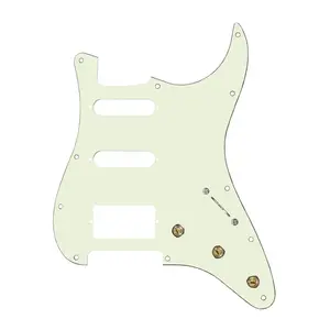 920D Custom HSS Pre-Wired Pickguard for Strat With A Mint Green Pickguard and S5W-HSS-PP Wiring Harness