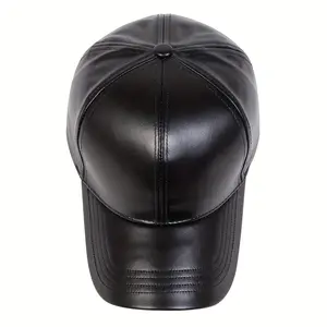 1Pc PU Leather Men'S Baseball Cap For Autumn And Winter.
