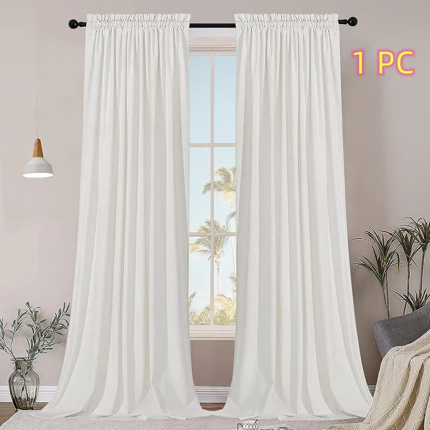 Soft Curtains for Bedroom, 1 Count Solid Color Curtain for Window, Curtains Living Room, Modern Blackout Drapes for Living Room Bedroom, Home Decor