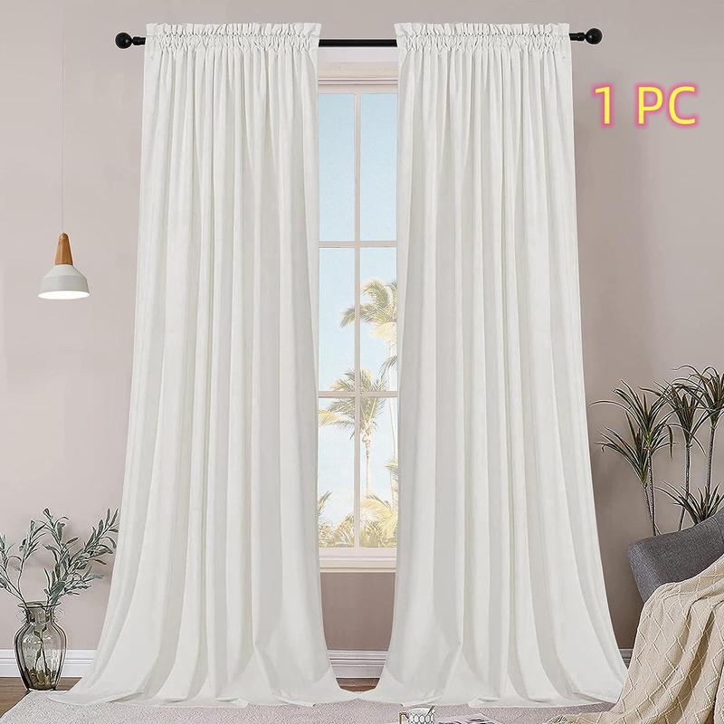 Soft Curtains for Bedroom, 1 Count Solid Color Curtain for Window ...