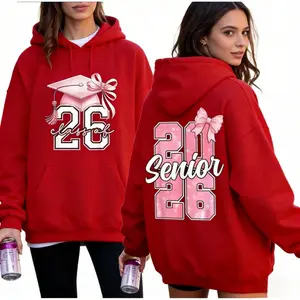 Unisex Senior 2026 Pink Bow Hoodie - Sweatshirt - Shirt, Coquette 2026 Senior Girls Sweatshirt Cotton Fabric, Senior 2026 Merch, Full Colors, Full Sizes Coquette Senior 2026 Hoodie |     Pink Bow Class of 2026 Sweatshirt  Front & Back Print