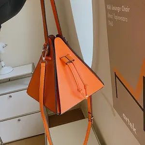 High-end Niche Geometric Pyramid Handbag, Triangle Tote in Black/white/green/pink/orange, Stylish Versatile Crossbody Shoulder Bag, Multi-functional Gift for Friends