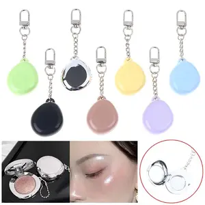 Mini Lipstick Bottle Container Mini Mirror Keychain Storage Box With Aluminum Disk DIY Eye Shadow Powder Blusher Empty Box