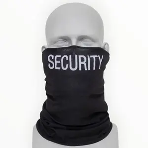 Rothco Multi-Use Tactical Wrap with White "Security" print On Front,  Black/Security, Face Covering Accessory