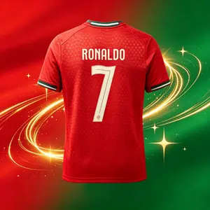 2026 Portugal Home Short Sleeve 7# Cristiano Ronaldo Soccer Jersey Red Football Jersey Quick Drying