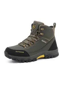 Men's Classic Durable Outdoor Hiking Boots Non-Slip Trekking Shoes for Mountaineering Adventure and Daily Wear