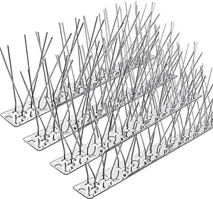 Bird Spikes,Stainless Steel Bird Spikes Metal Bird Spikes Fence Spikes Easy to Install - 5 Strips 4.1 Feet Coverage