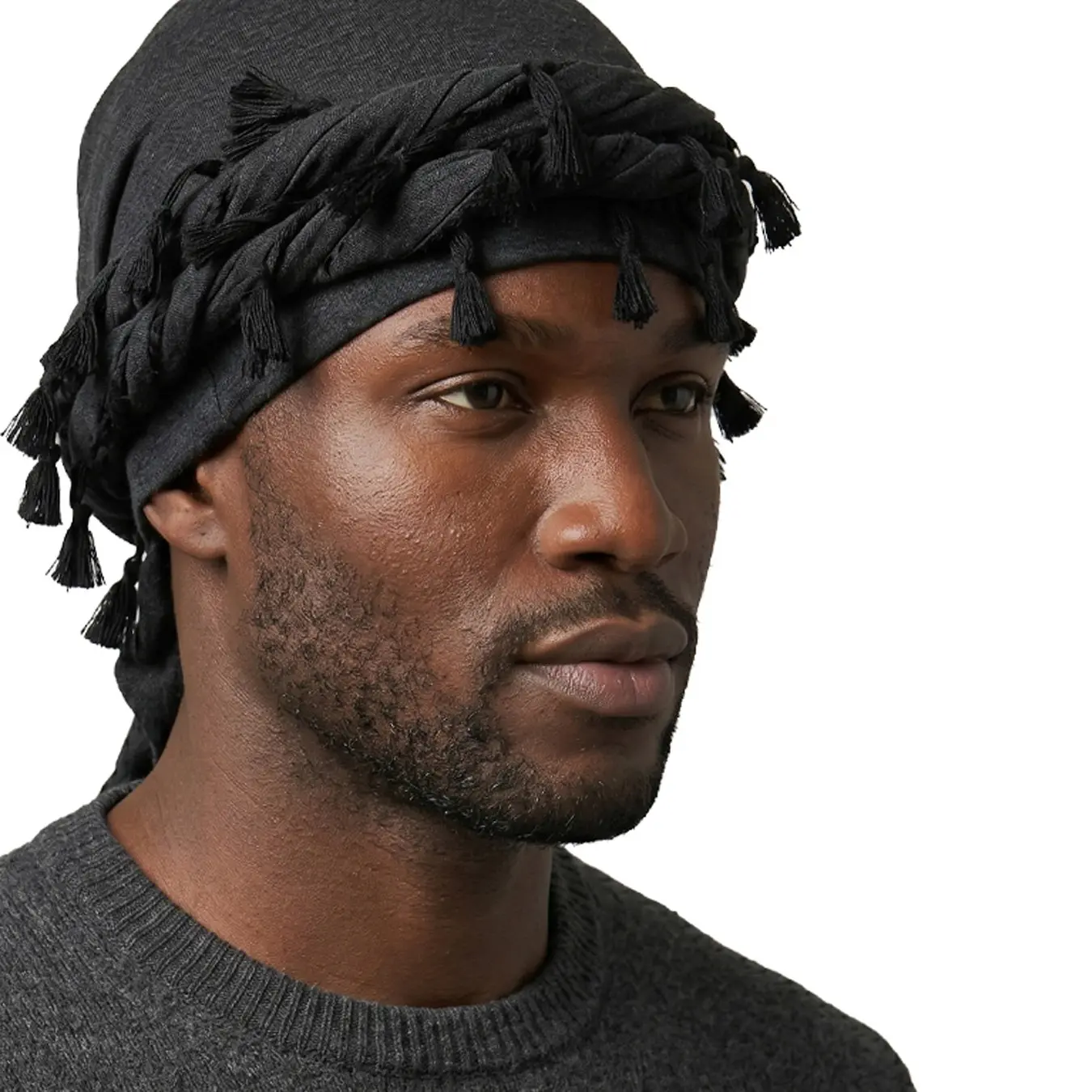 Satin Lined Turban with Long Twist Straps, Tassels Silky Head Wraps for Men Women, Halo Head Scarf Sleeping Bonnet, Hair Cap for Sleep
