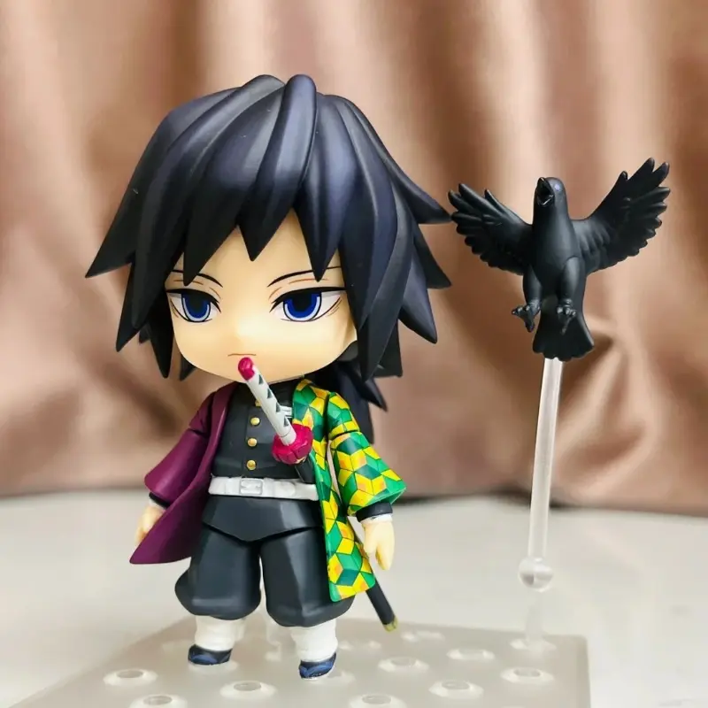 In-Stock Genuine Demon Slayer Tomioka Giyu Q-Version Anime Action Figure, 3 Replace Faces, Anime & Manga Kawaii Collectible Model Toy Ornament (Keychain Accessory)