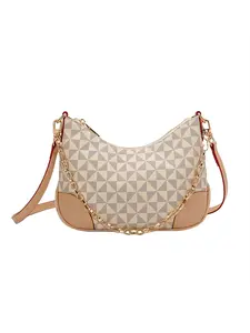 Women's Fashionable Plaid Pattern Crossbody Bag, Casual Versatile Shoulder Bag with Chain Strap, Trendy All-match Commuter Bag, Fashionable Patterned Bag for Daily Used, Stylish Versatile Bag