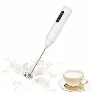Rechargeable Coffee Frother Handheld Milk Frother Electric Blender Whisk Drink Mixer Mini Foamer for Lattes Cappuccino Matcha Hot Chocolate Compact Portable