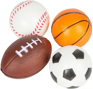 Sports Stress Foam Balls for Kids - Set of 4 - Includes Basketball, Football, Baseball, and Soccer Squeezable Anxiety Relief Balls Idea, Party Favor for Boys or Girls