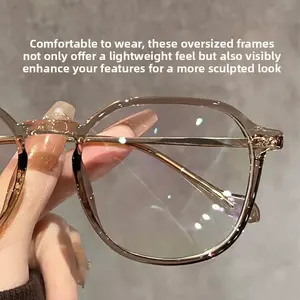 Cold tea-colored framed, lightweight, large-sized anti-blue light glasses,Computer Glasses,Suitable for daily use