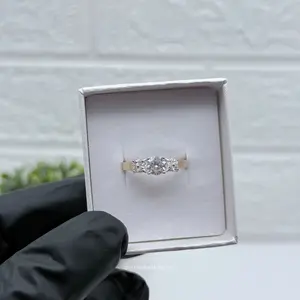 950 Silver Ring with 18k gold plating - Engagement style - Alanis Model