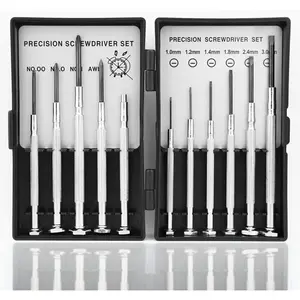11PCS Screwdriver Set, Mini Screw Driver Set Kit, 6 Different Sizes of Flat Head Screwdrivers for Watch,, Electronics, Repair Box