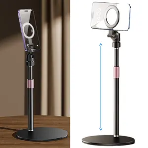 360° Rotation Adjustable Magnetic Desk Phone Holder Stand for iPhone 17 Pro Max 16 15 14 13 12 MagSafe Compatible Video Recording Tripod