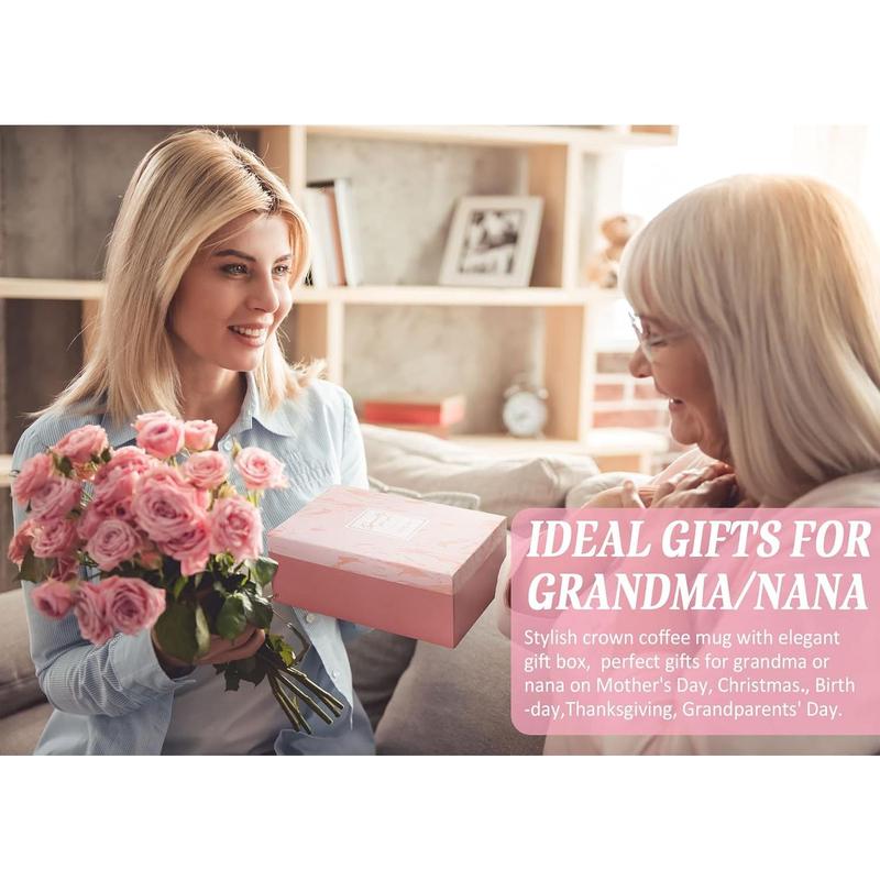 Mothers Day Gifts for Grandma Gifts from Grandkids Grandchildren,  Grandma Ever Ceramic Coffee Mug Grandma  Cup 12Oz with Crown Lid, Nana Gifts Birthday Gifts Grandma Mothers Day Gifts Nana Mug