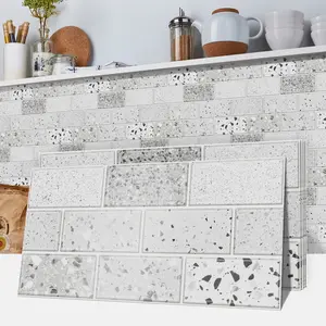 15\30pcs Retro Matte Tile Sticker Peel and Stick Backsplash Kitchen Tiles 30x15 cm, PVC Waterproof Removable Wall Tile for Home Decoration