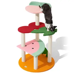 41.3 Inches Multi-Level Cat Tree Cat Tower with Fruit-Shaped Platform and Sisal-Covered Scratching Posts, Indoor Cats Furniture for Large Cats, Kittens