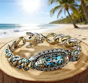 Tibetan Style Six-Syllable Mantra Nine-Eyed Dzi Bead Bracelet Turquoise Good Luck Meditation Amulet Anklet for Daily Wear