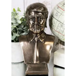 Ebros Bronzed Resin USA President Donald J Trump Bust Figurine MAGA 7.5"H