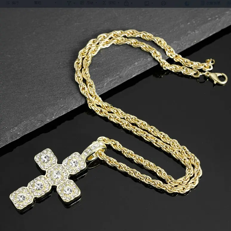 Gold Pendant + 24-inch Rope Chain