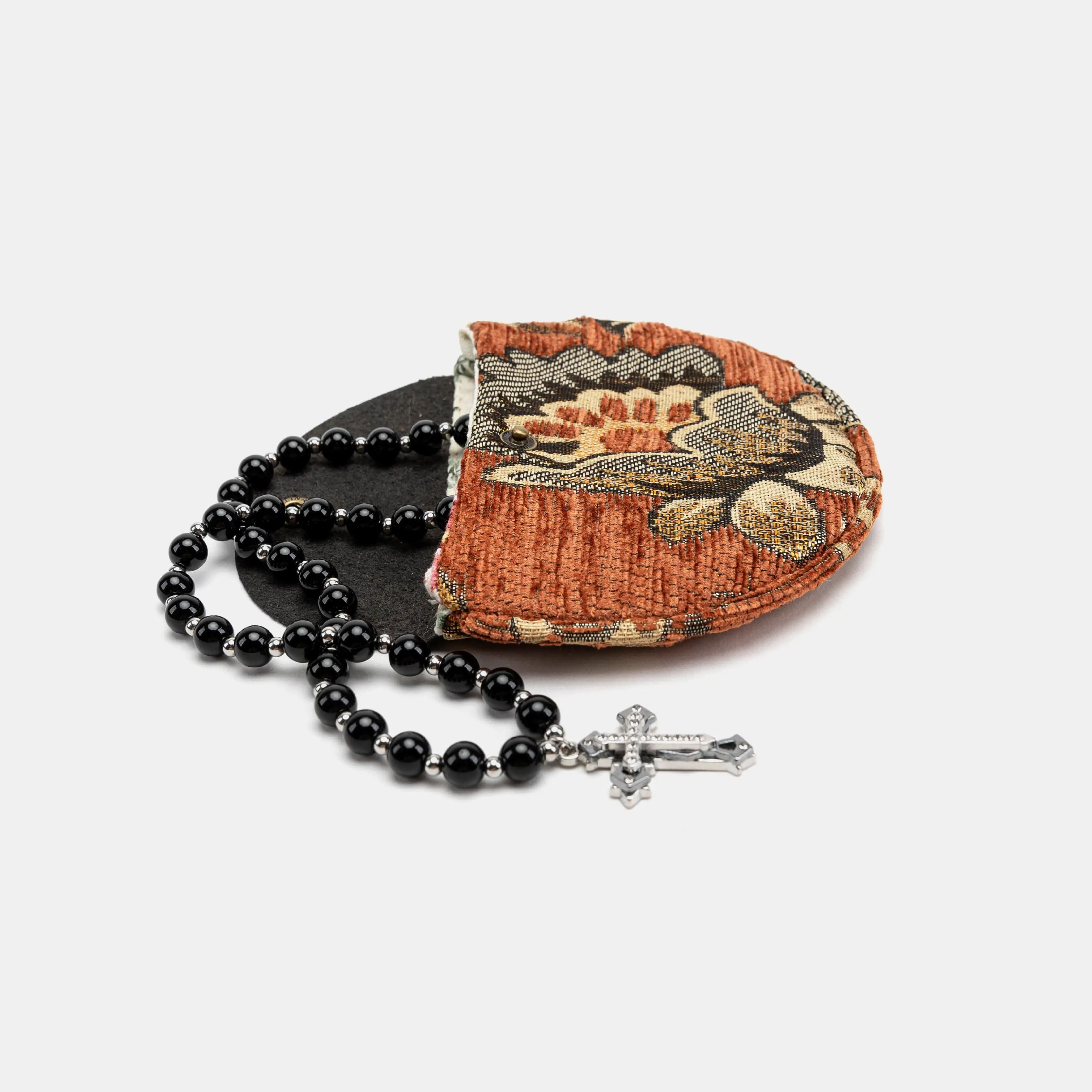 Paisley Orange Rosary Bag