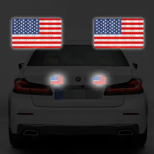 2PCS Reflective Creative American Flag Car Stickers, Car Decals, Truck Car Decal Waterproof, Sun-protected, Easy To Apply To The Trunk of The Car, Motorcycle, Personalized Night Safe Driving, Body Decoration Stickers with Patriotic Themes