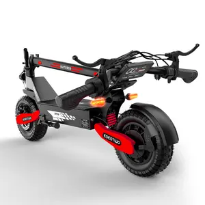 EOEOTWO Adult Electric Scooter - New Aluminum Alloy 6-Eye Light, Premium Handlebar, 25-40 Miles Range, 28 MPH Max Speed, 1200W Foldable, 11-inch Off-road Tires + Turn Signals + Dual Suspension & Brakes, 21cm High Chassis