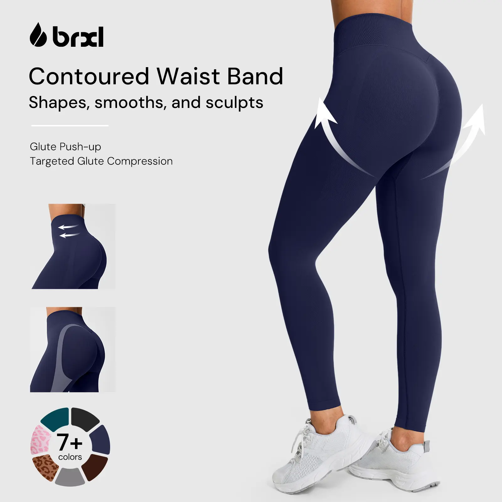 BRXL Women's Stylish High-Waisted Scrunch Butt Leggings - Squat-Proof Gym Workout Apparel with Seamless Tummy Control, Athletic Stretch, Trending Clothes for Yoga & Running#sohochi #backtoschool