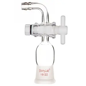 Vacuum Flow Control Adapter with PTFE Stopcock and Bent Hose Connection