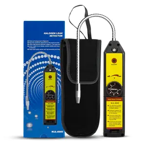 WJL-6000 Freon Leak Detector Halogen Gas Sniffer Refrigerant AC Leak Tester R22 R410A R134A R1234YF HVAC Tools Portable digital meter visual alarm 410 a buzzer