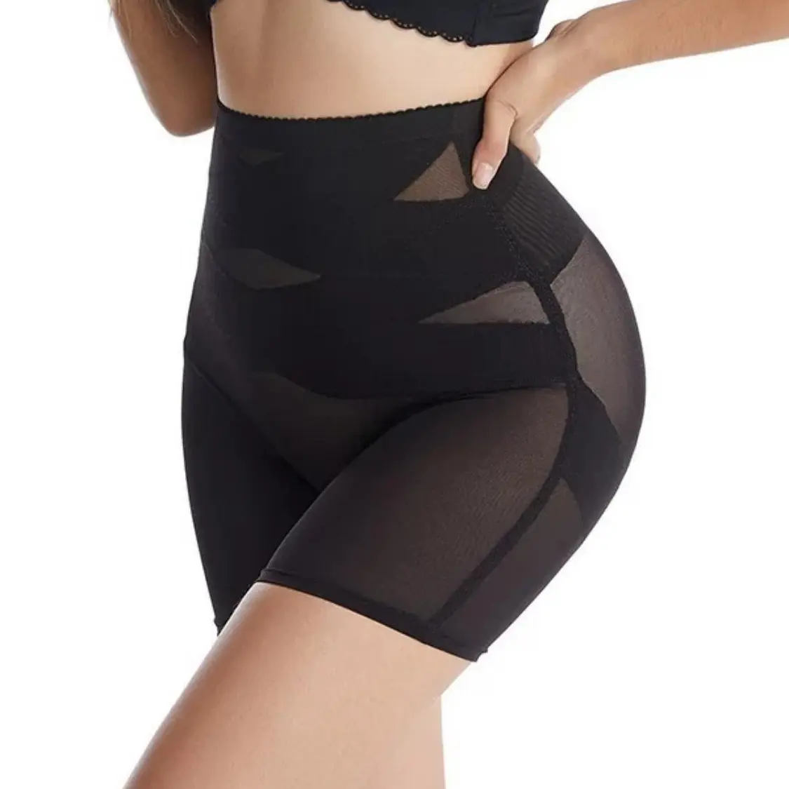 Seamless Shapewear Shorts for Women, High Waisted Tummy Control & Butt Lifter Body Shaper with Cross Compression Hip Enhancer