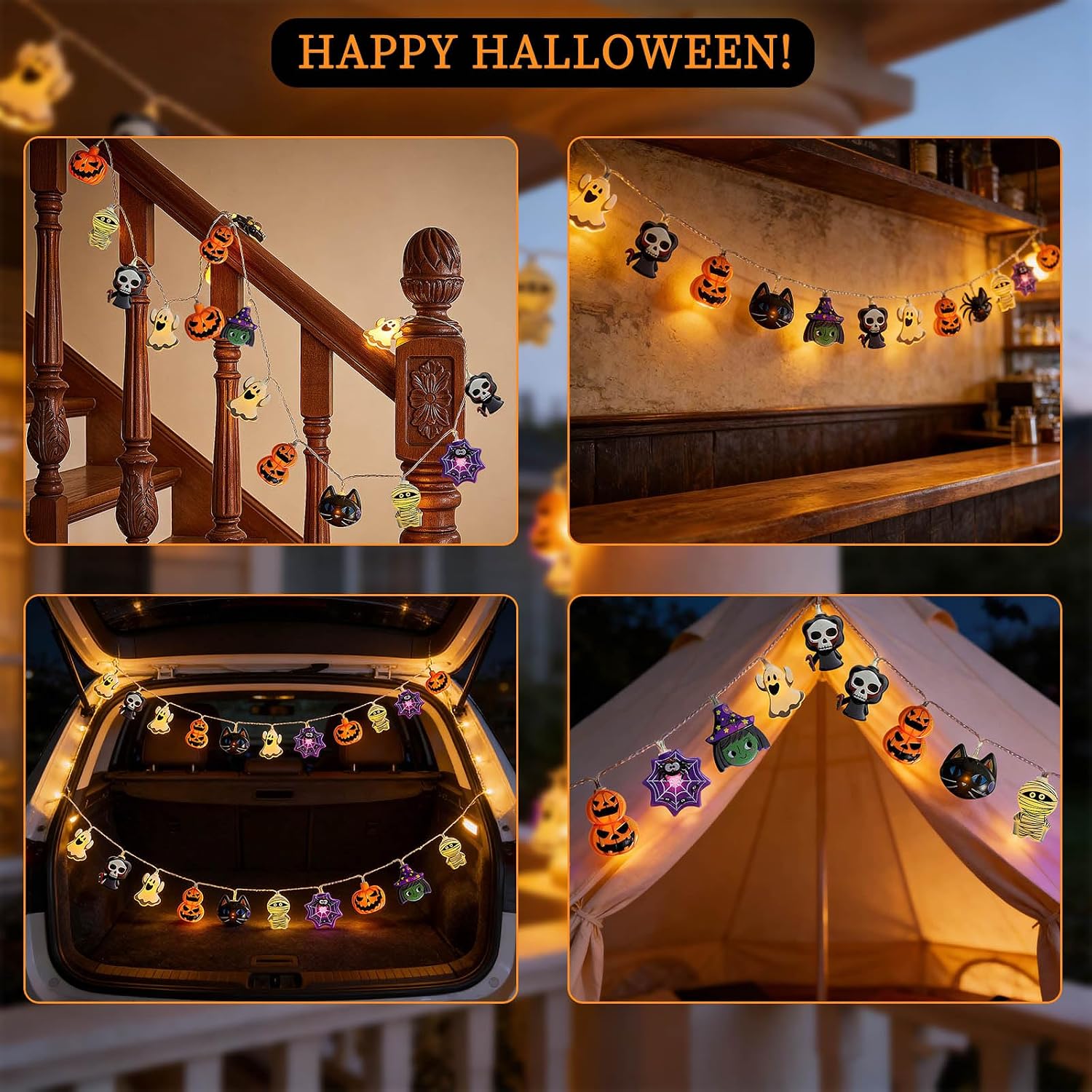Halloween String Lights Decorations 9.8FT Cute Ghost String Lights 20 LED Halloween Lights Battery Operated (Not Included) Cute Booday Lights 2025 Home Indoor Decor Halloween String Lights Decorations 9.8FT Cute Ghost String Lights 20 LED Halloween Lights Battery Operated (Not Included) Cute Booday Lights 2025 Home Indoor Decor