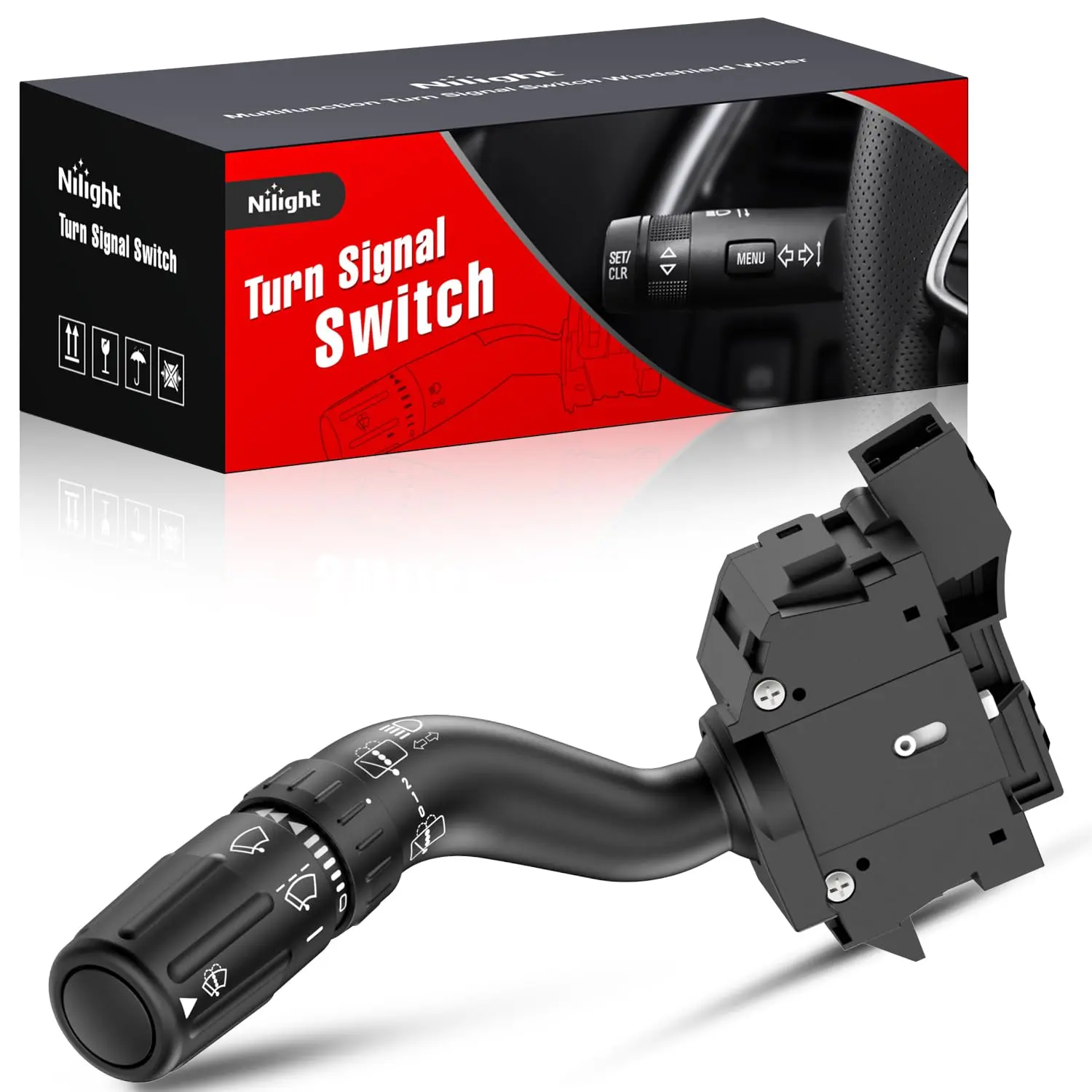 Nilight 8+6 Pins Multifunction Combination Turn Signal Switch - Windshield Wiper, Turn Signal Lights & Headlight Control, PP-ABS Material, Easy to Install, OE Replacement, Original Look, Plug-And-Play for 2007-2014 Ford Expedition & Lincoln Navigator, Hea