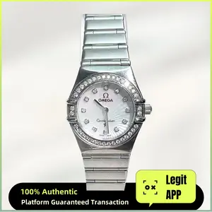 OMEGA Constellation Watch 22.5mm Stainless Steel with Aftermarket Diamonds, White MOP Dial Quartz Movement 13517312